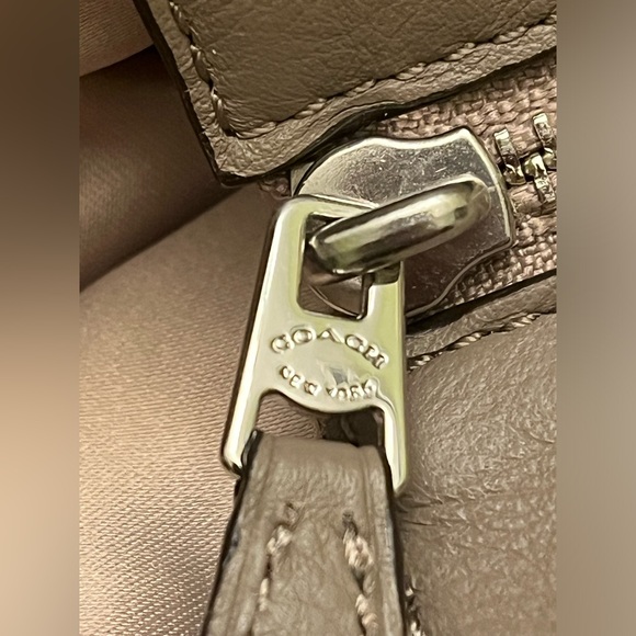 COACH Suede Taupe Tote Bag Silver hardware - Picture 4 of 13